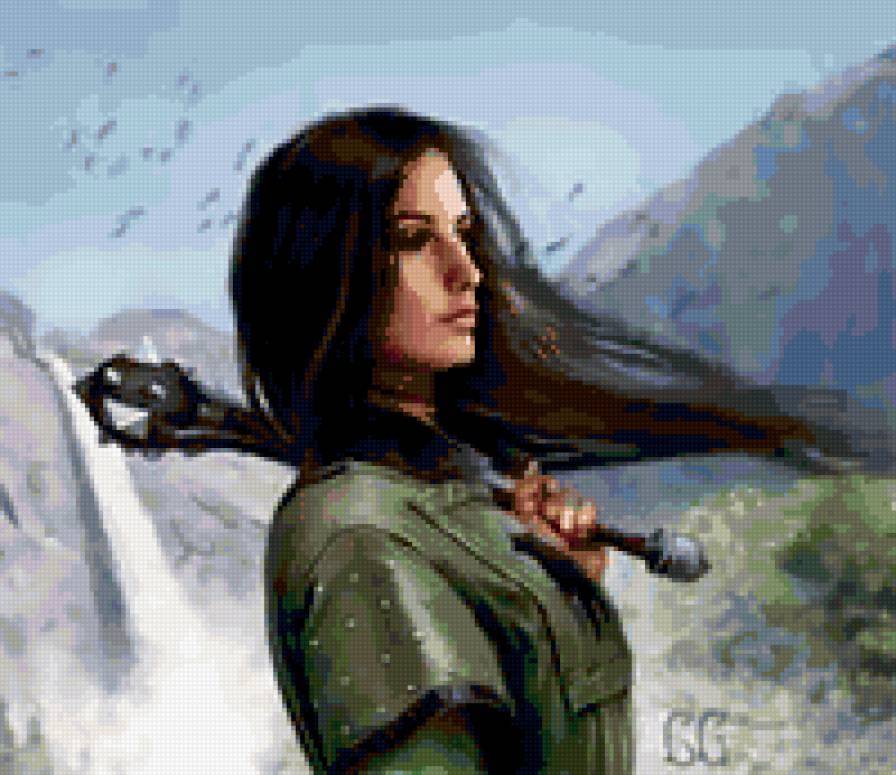 Девушка воин - воин, девушка, меч - предпросмотр