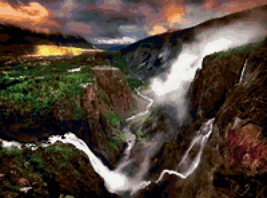 Водопад Вёрингфоссен - норвегия, природа, водопад - предпросмотр