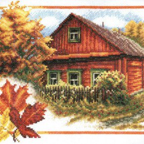 осень - пейзаж, дом, осень - оригинал