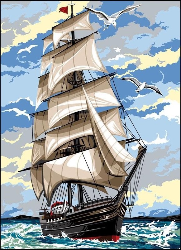 Парусник - море, корабль - оригинал
