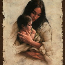 Оригинал схемы вышивки «Мать и дитя» (№433514)