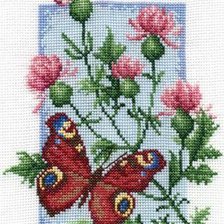 Оригинал схемы вышивки «бабочка и цветок» (№433898)