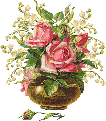 весенний букет - букет цветы ландыши розы ваза - оригинал