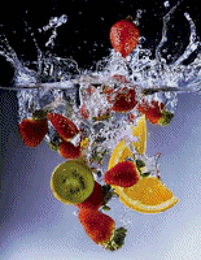 Фруктовый микс - вода, фрукты - предпросмотр