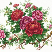 Оригинал схемы вышивки «пионы, япония, цветы» (№435318)