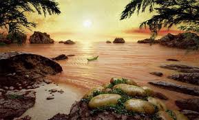 морской пейзаж - природа, море, пейзаж, берег, закат, живопись - оригинал