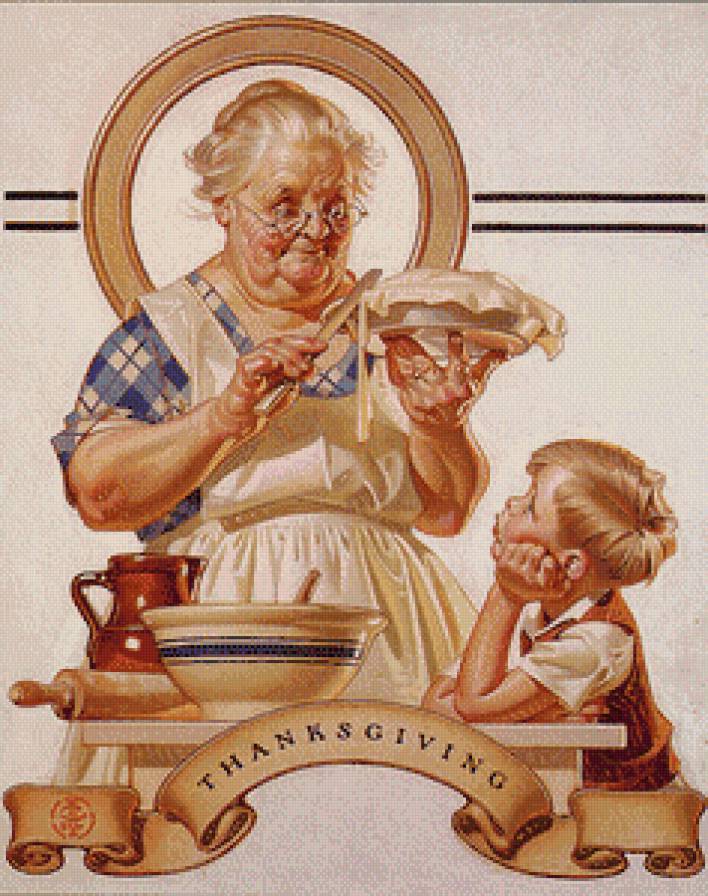 бабушка с внуком - завтрак, бабушка, внук, благодарность - предпросмотр