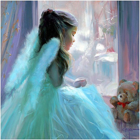 №436266 - живопись, ангел, дети - оригинал