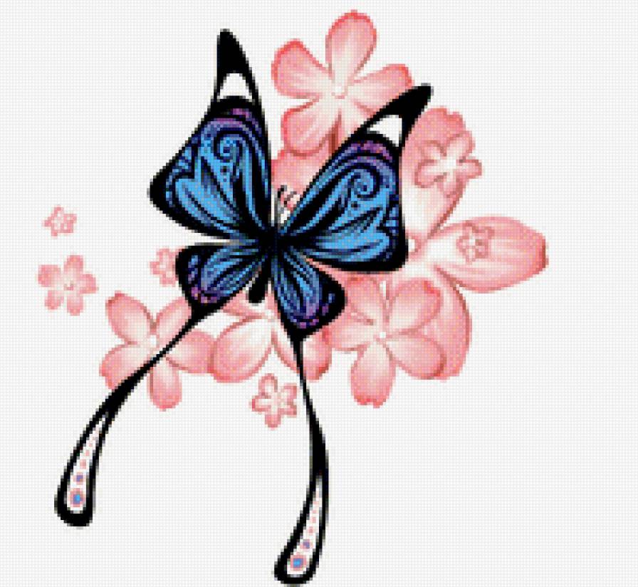 Бабочка и цветок - бабочка, растения, цветы, насекомые - предпросмотр