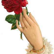 Схема вышивки «роза в руке»