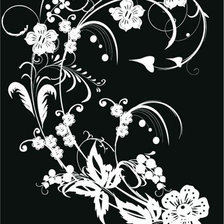 Схема вышивки «Черно-белые цветы»