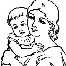 Оригинал схемы вышивки «Мать и дитя» (№437780)