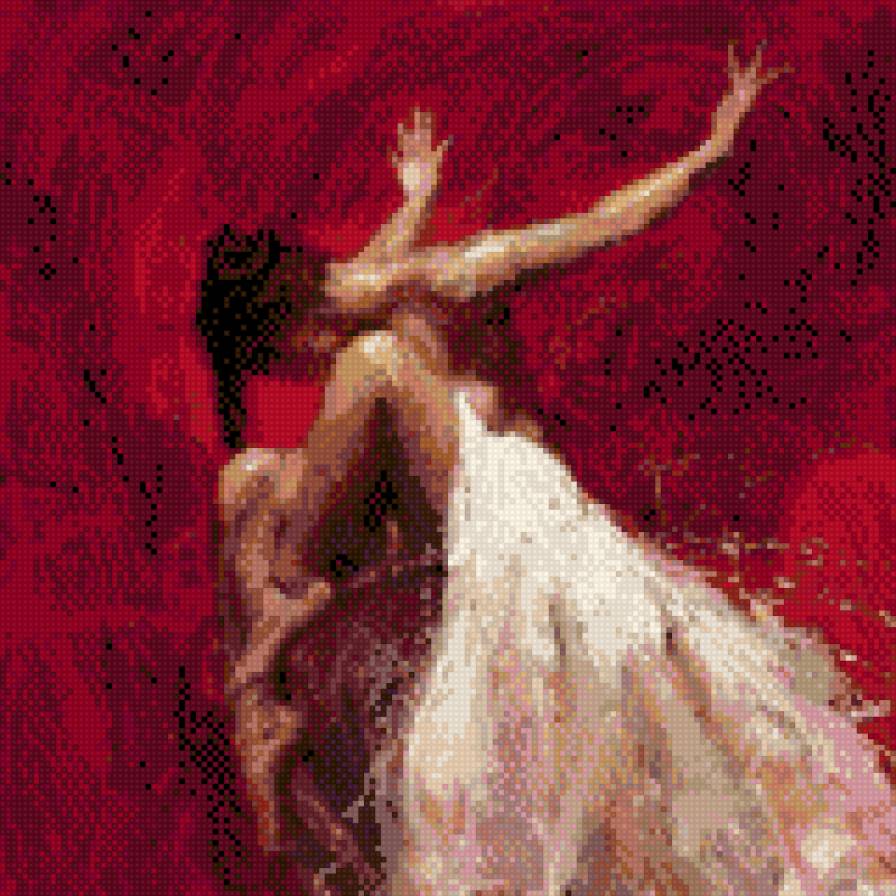балерина - девушка на красном фоне, балет, пачка - предпросмотр