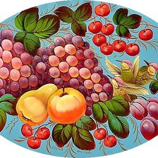 Оригинал схемы вышивки «Птички и фрукты» (№438681)