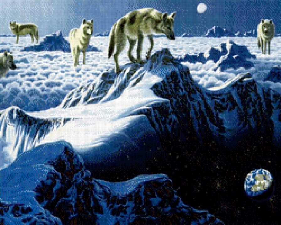 волчья стая - волки, животные, стая, зима, звери - предпросмотр