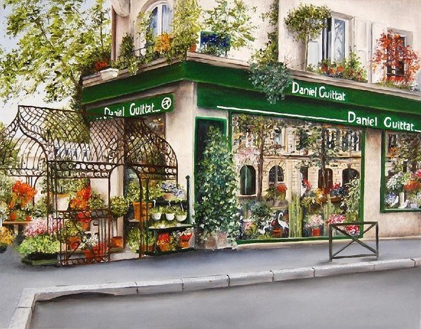 улочка в Париже - города, архитектура, городской пейзаж - оригинал