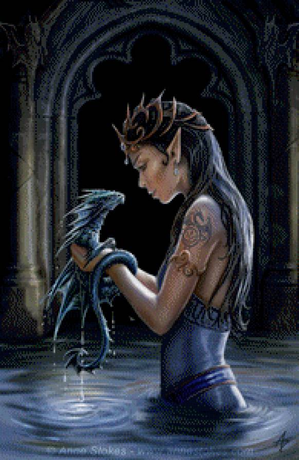 Девушка с драконом - девушки, фентези - предпросмотр