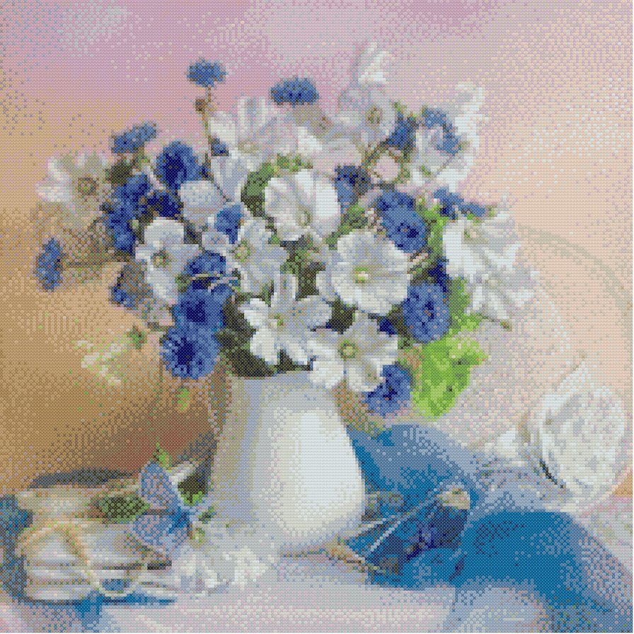 букет в голубых тонах - букет, цветы - оригинал