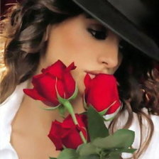 девушка с розами