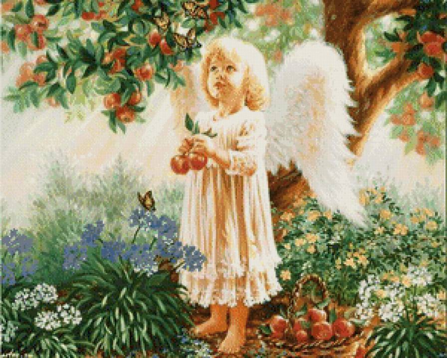 сбор урожая - дерево, ангелок, яблоня - предпросмотр