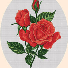 Оригинал схемы вышивки «алые розы» (№444120)