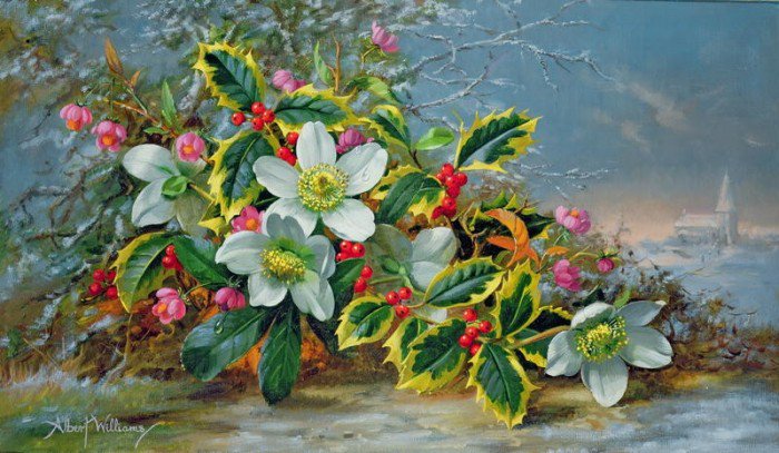 №444211 - букет, натюрморт, цветы, albert williams, живопись - оригинал