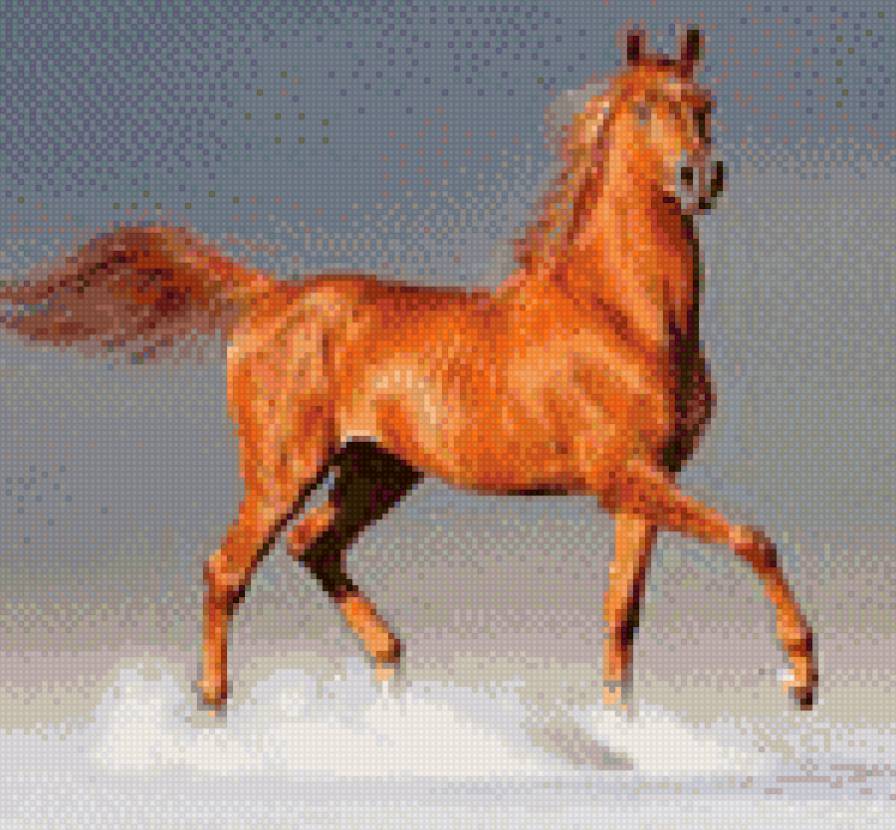 рыжая лошадь - гнедой, огненная, конь, рыжая, животные, лошадь - предпросмотр
