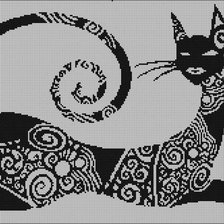 Оригинал схемы вышивки «Черная кошка» (№444390)