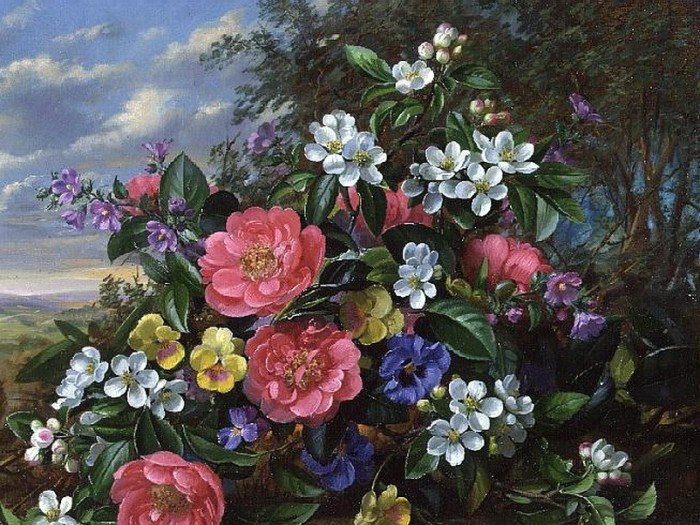 №444648 - albert williams, живопись, букет, цветы, натюрморт - оригинал
