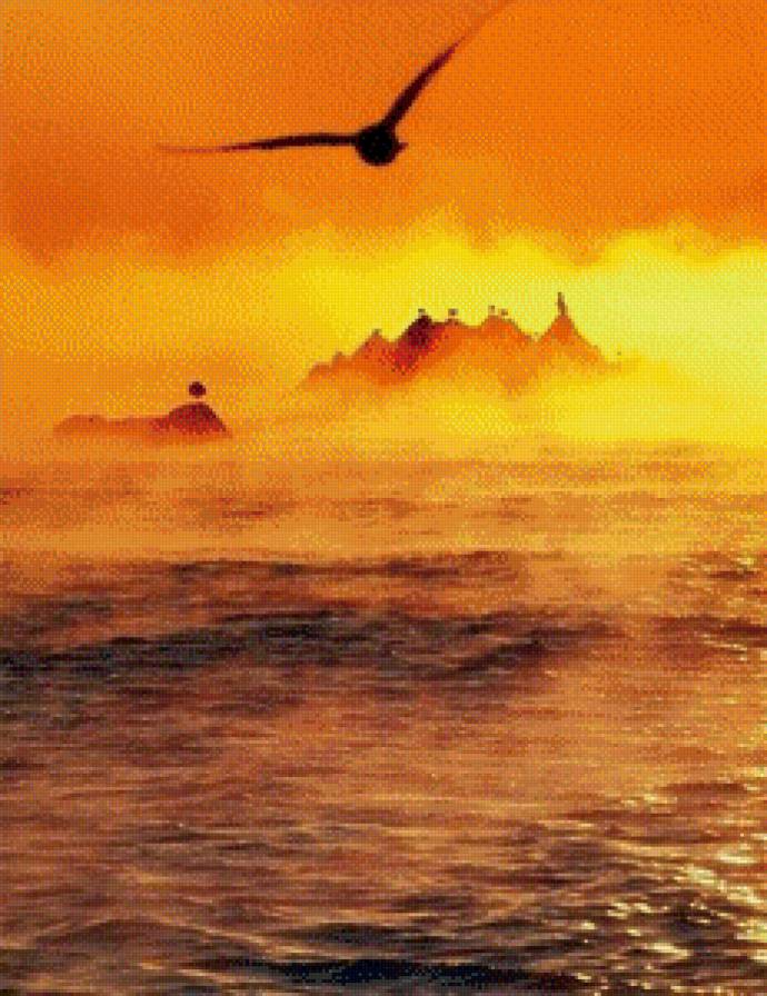 Полет... - море, птица, полет, туман - предпросмотр