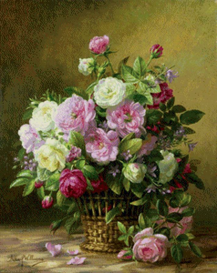 №446078 - цветы, albert williams, натюрморт, букет, живопись - предпросмотр