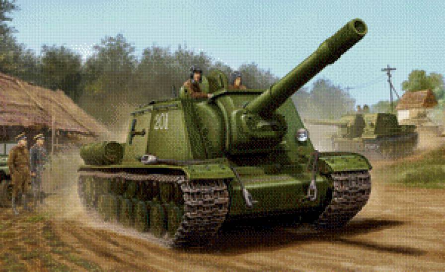 СУ-152 на марше - техника, су-152, противотанковое орудие - предпросмотр