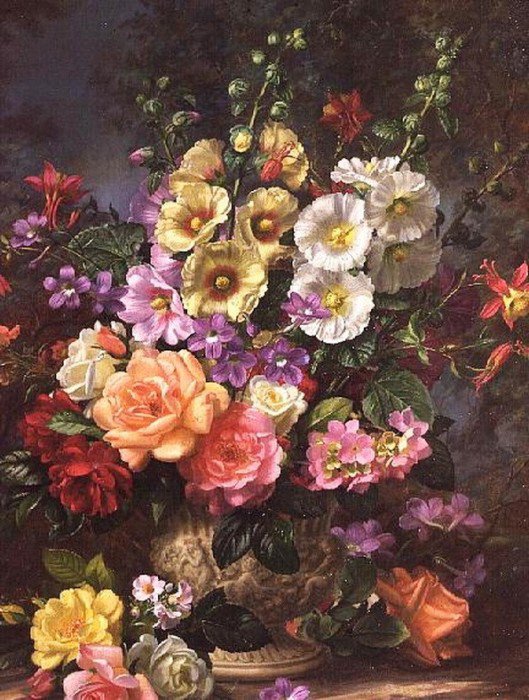 №447580 - букет, цветы, натюрморт, albert williams, живопись - оригинал