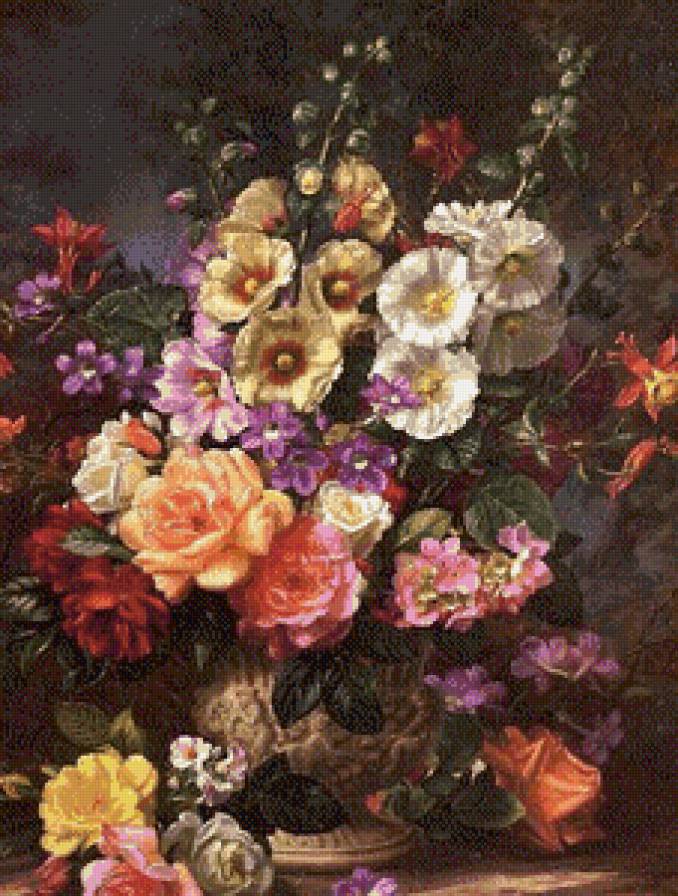 №447580 - букет, натюрморт, цветы, живопись, albert williams - предпросмотр