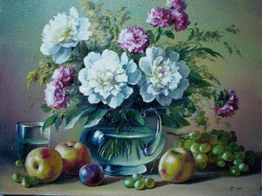 натюрморт - фрукты, цветы, натюрморт - предпросмотр
