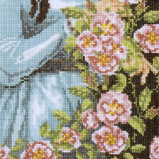Оригинал схемы вышивки «она и розы» (№447878)