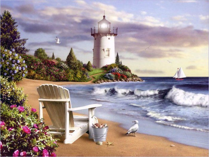 Красивейший вид на море) - море, маяк, природа, отдых - оригинал