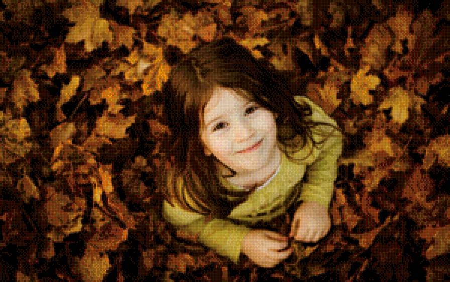 Девочка и листья - детство, осень, девочка - предпросмотр