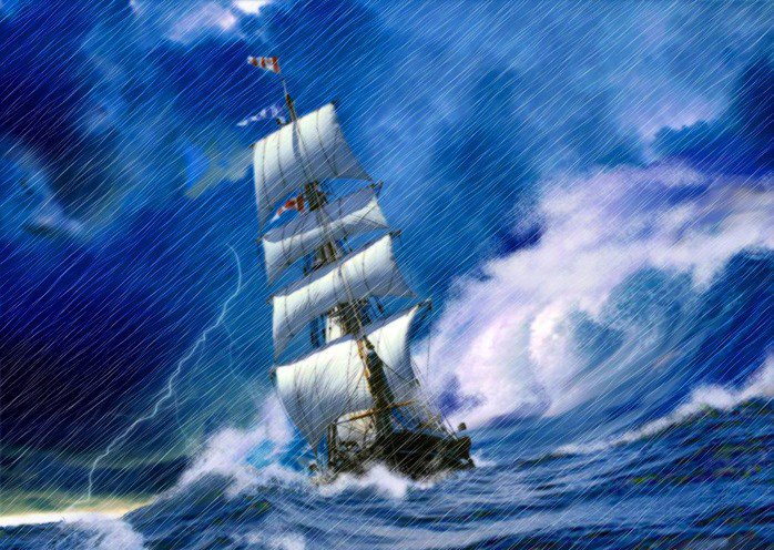 Буря - корабль, море, природа - оригинал