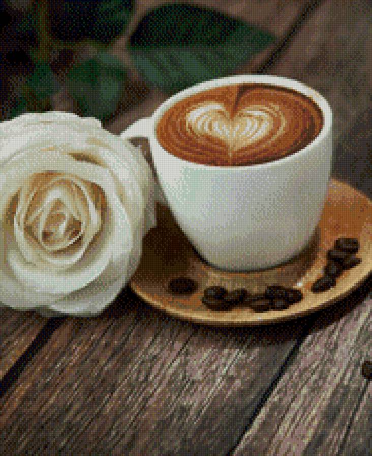 Любимый кофе - чашка кофе, для кухни, утро, роза - предпросмотр