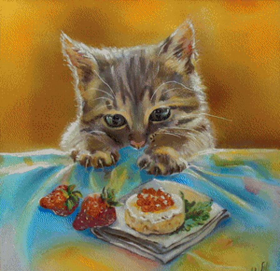 Котишка плутишка - кот, живопись - предпросмотр