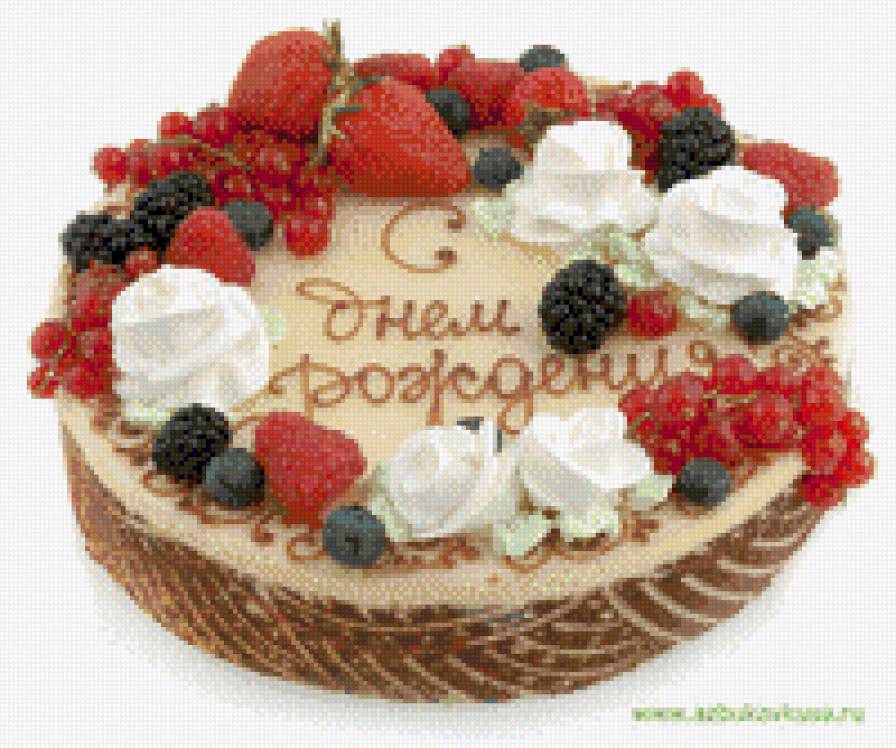 торт - сладости, цветы, торт, ягоды - предпросмотр