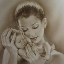Оригинал схемы вышивки «мать и дитя» (№451545)