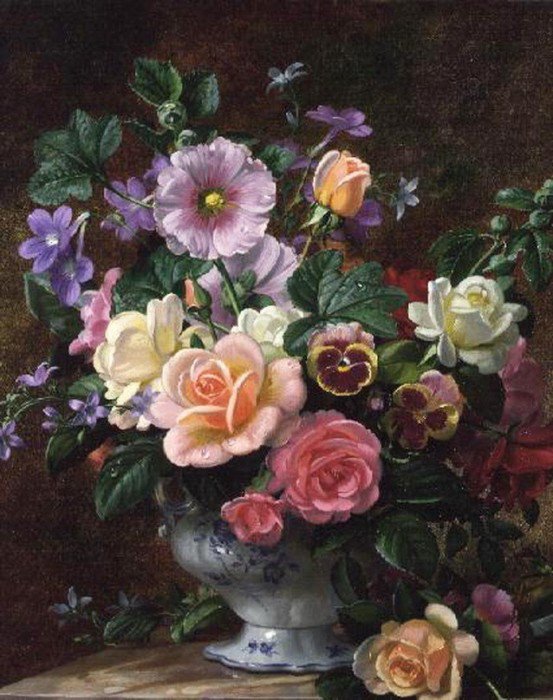 №451582 - букет, albert williams, цветы, живопись, натюрморт - оригинал