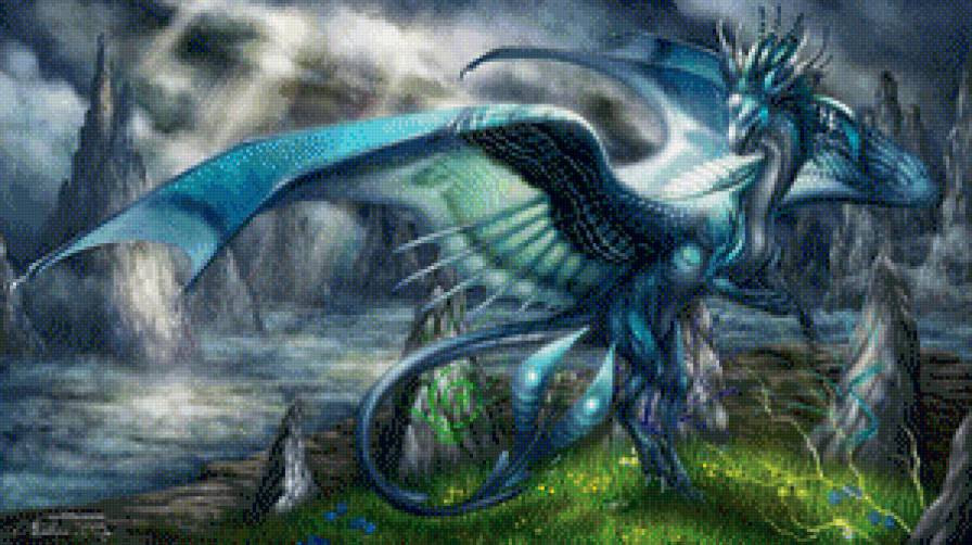 Серия "Драконы" - животные, миф, фэнтези, природа, сказка, драконы - предпросмотр