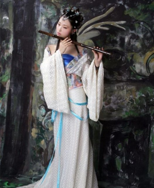 Играющая на флейте - восток, азия, девушка, китай - оригинал