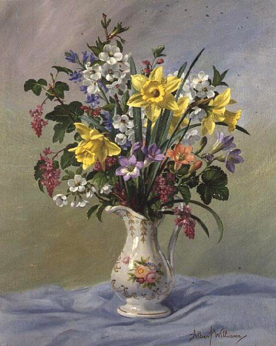 №454344 - живопись, букет, цветы, натюрморт, albert williams - оригинал