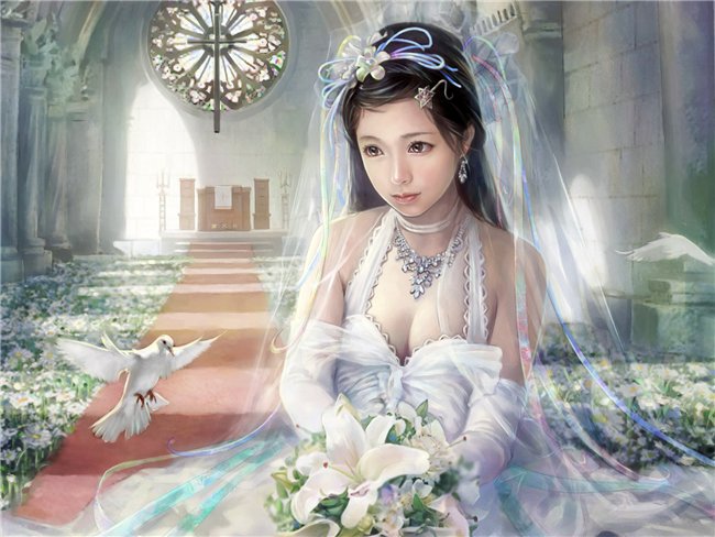 Невеста - невеста, свадьба., голубь - оригинал