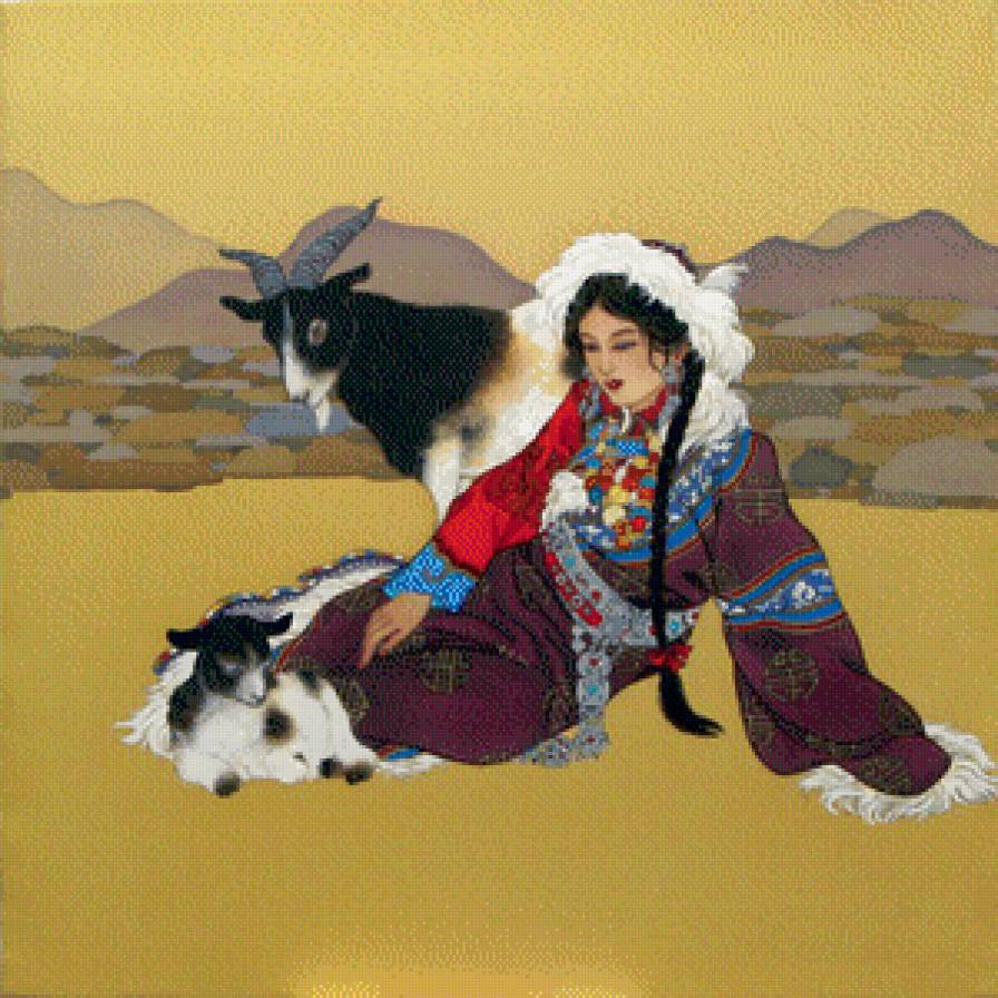 Тибетская девушка - восток, азия, девушка - предпросмотр