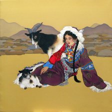 Оригинал схемы вышивки «Тибетская девушка» (№455197)